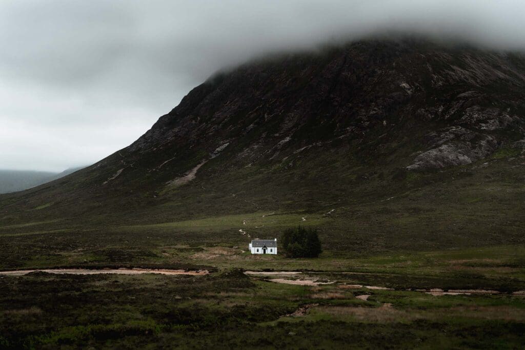Photo of the Week. Glencoe's Iconic Wee White House: Lagangarbh Hut in the Scottish Highlands